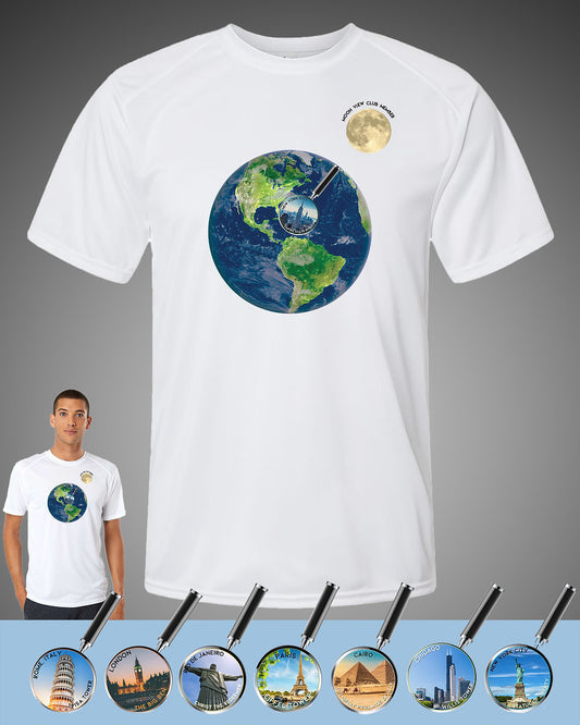 New York – Empire State Building – Statue of Liberty Moon View T-shirt