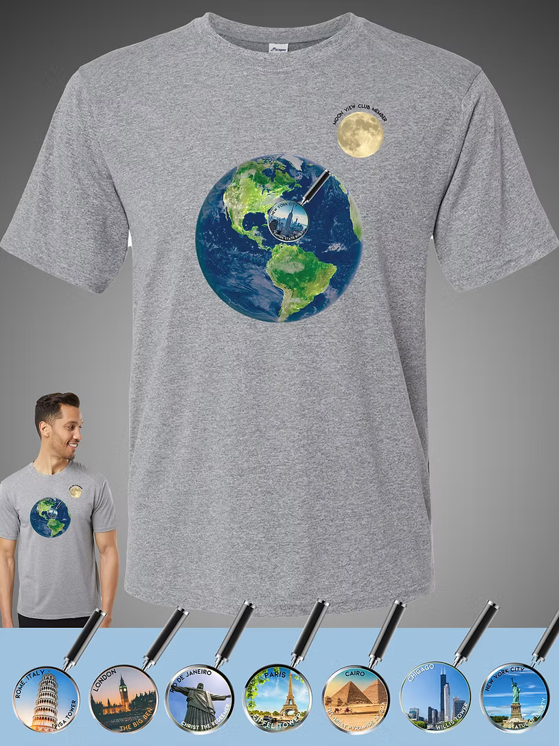 Cairo Greatest Pyramid Moon View T-shirt